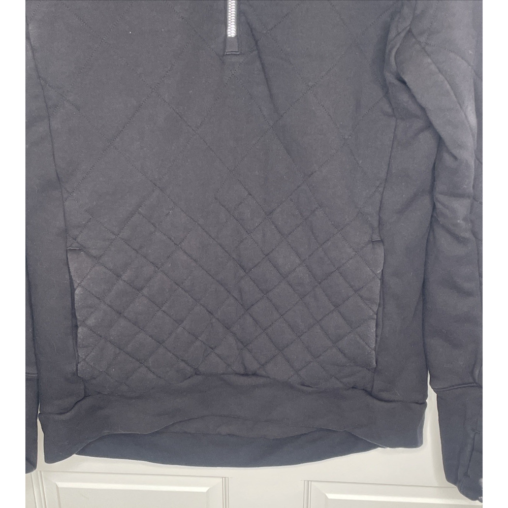 Lululemon Women's Forever Warm Black Quilted 1/4 Zip Pullover Sz 6 Outdoors Cozy - Picture 5 of 16